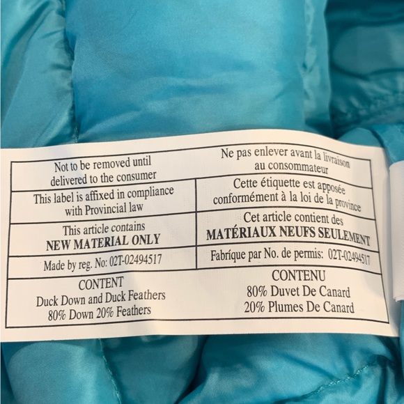 Cabela’s ~ Girls Hooded Duck Down Filled Jacket Turquoise Blue Size XL - Picture 12 of 12